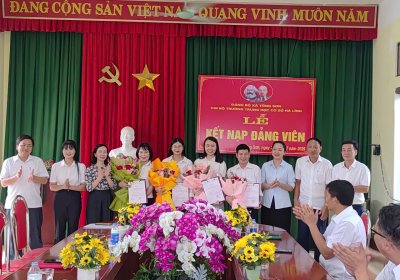 Chi Bộ trường THCS Hà Lĩnh kết nạp đảng viên mới